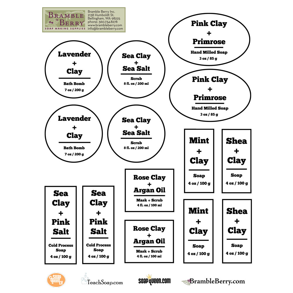 Cleansing Clay Label Template, downloadable PDF Cleansing Clay Label Template, downloadable PDF