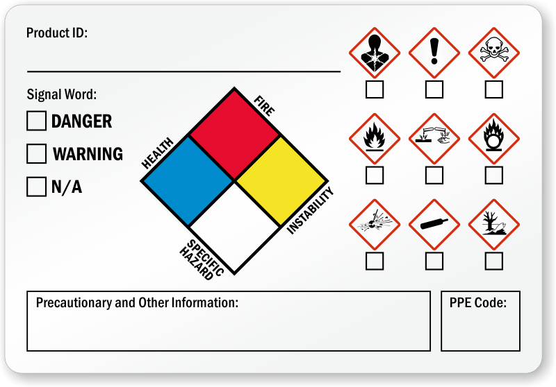 Special Precautionary Information GHS Secondary Label Special Precautionary Information GHS Secondary Label