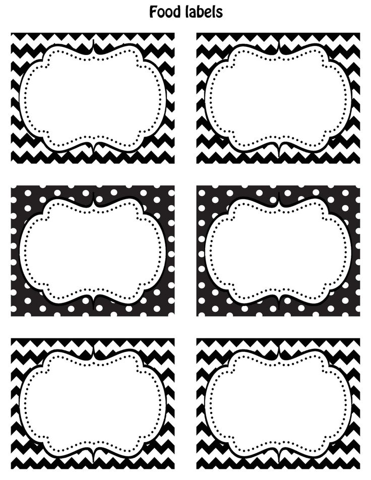 Printable Food Label Printable Food Label