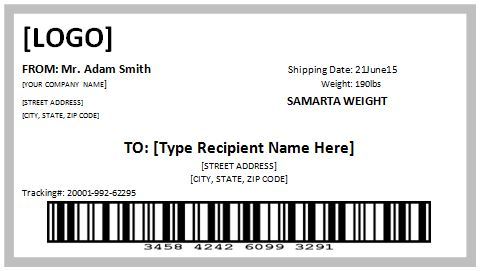 Free Template For Shipping Label Free Template For Shipping Label