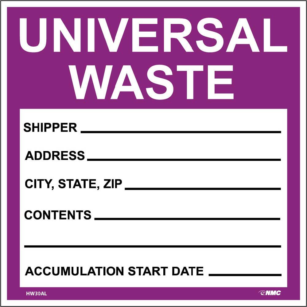 universal waste label template printable label templates